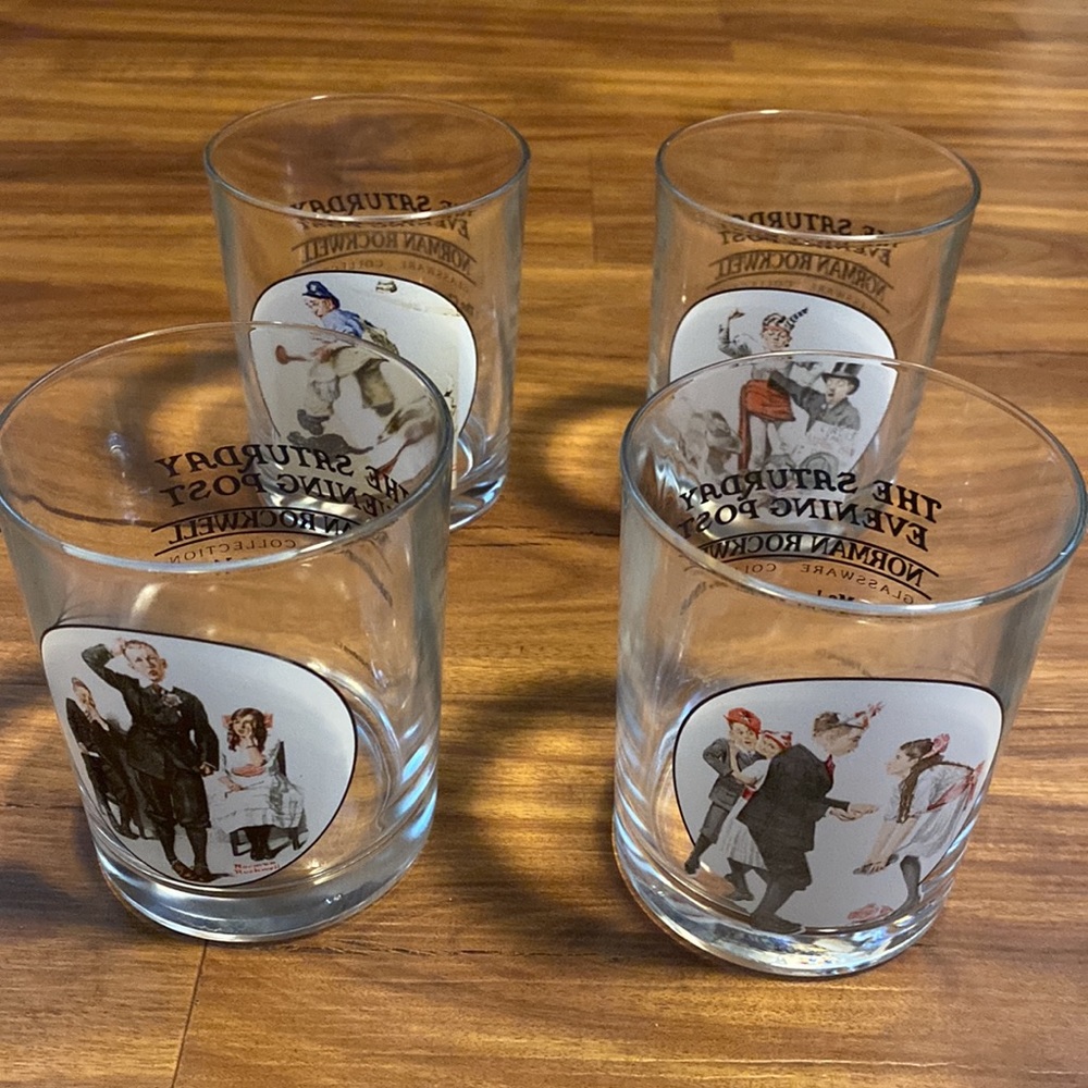 Vintage Norman Rockwell  The Saturday Evening Post Glassware collectable